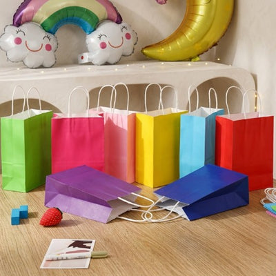 Bolsa de papel unicolor con asa rizada