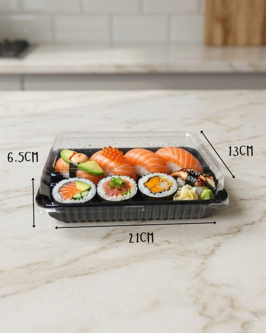Envase PET Negro Desechable 21x13x6.5cm
