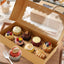Caja de Papel Cartulina Kraft para Cupcake con Ventanilla