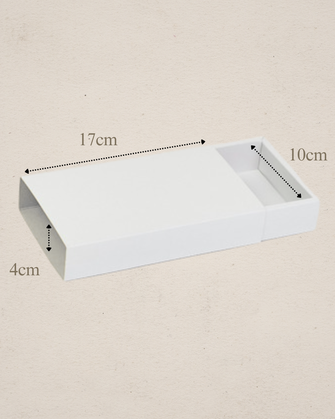 Caja de cartoncillo blanco estilo fosforera