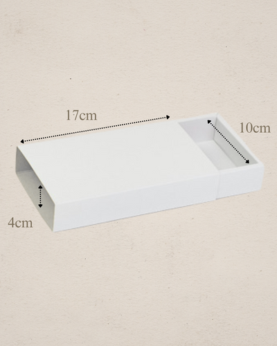 Caja de cartoncillo blanco estilo fosforera
