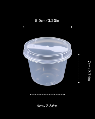 Envase plástico transparente con cucharita para postre