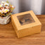 Caja de papel cartulina kraft para cupcake con ventanilla