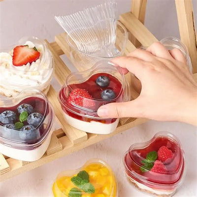 Envase Plástico con Forma de Corazón (10pcs)