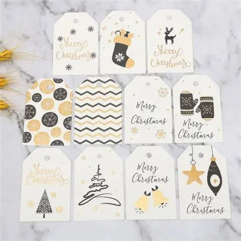Etiquetas con diseño navideño/ pqt de 50pcs