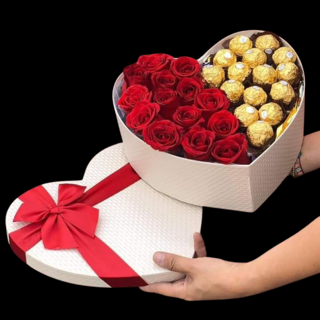 Caja de regalo con lazo forma corazon modelo RG-1688