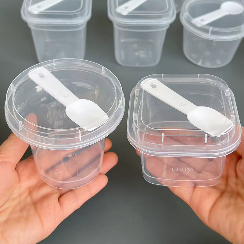 Envase PP Transparente con Cucharita para Postre