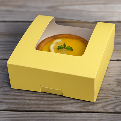 Cajas  de cartulina armable para pastelería con ventana