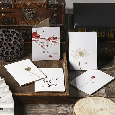 Tarjetas con Diseño de Pintura Tradicional