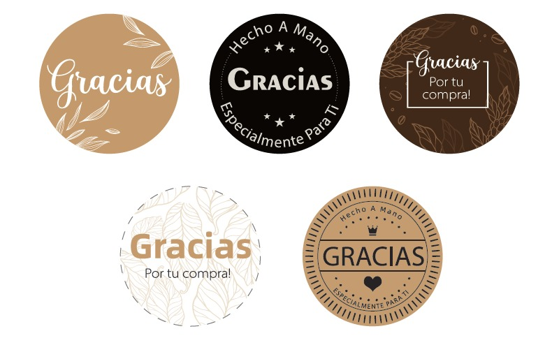 Rollo de Stickers "GRACIAS por su compra" (500 stickers)