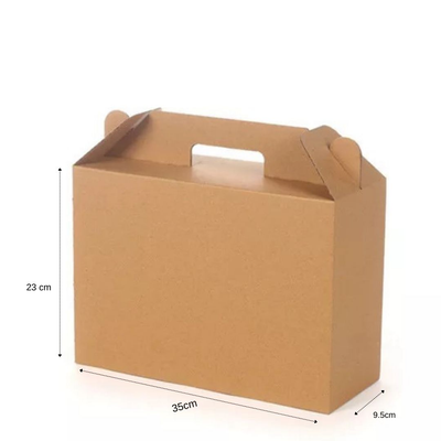 Cajas de cartón corrugado Kraft grande tipo lonchera rectangular