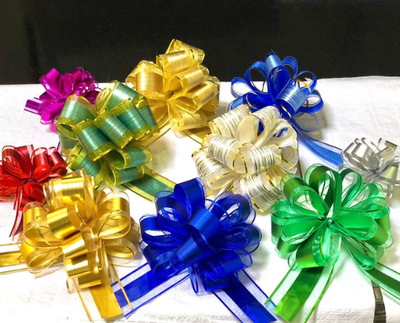 Lazos Mágicos de papel con diseño y Borde Dorados de 50mm de ancho- Paquete de 10 piezas