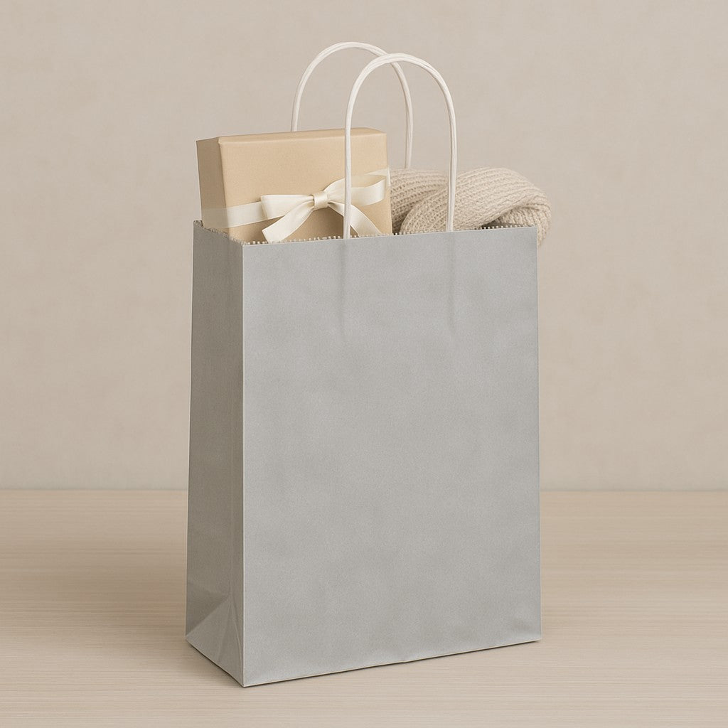 Bolsa de Papel Unicolor con Asa Rizada