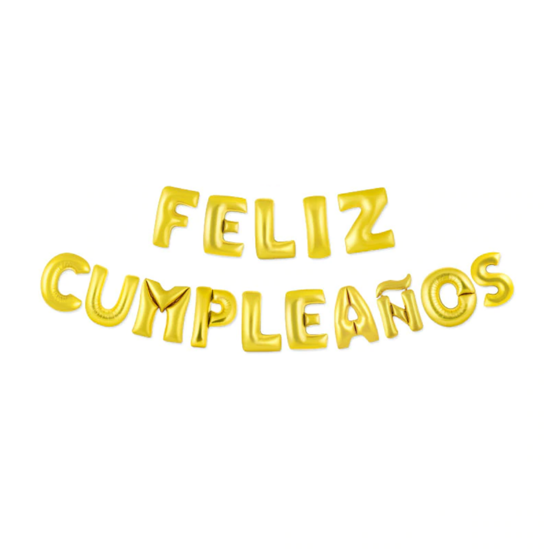 Globos de letra de "Feliz Cumpleaños"  contiene 16 piezas de 16 pulgadas