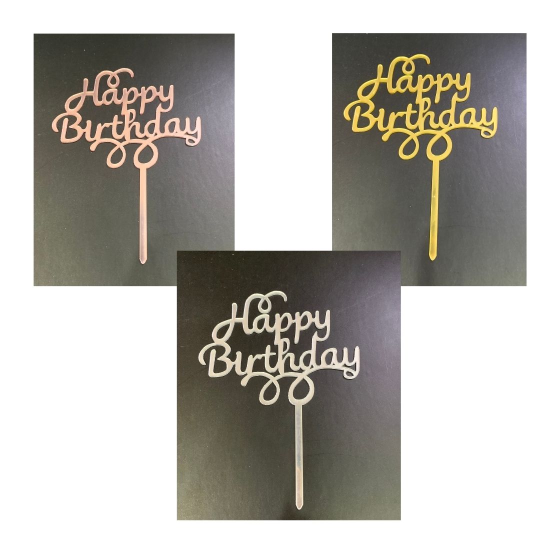 Cake Topper de letras HB"happy birthday"