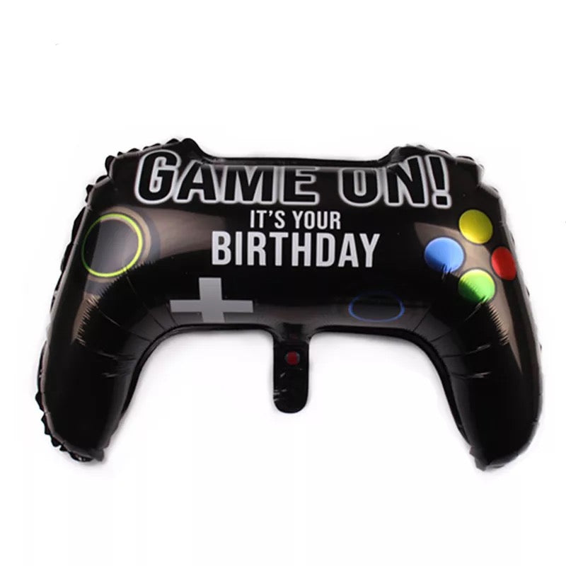 Globo de Happy Birthday "Game On!" - Negro