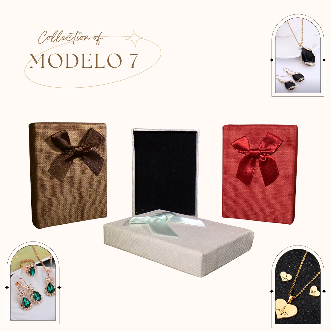 Cajas con lazo para conjunto de joyeria