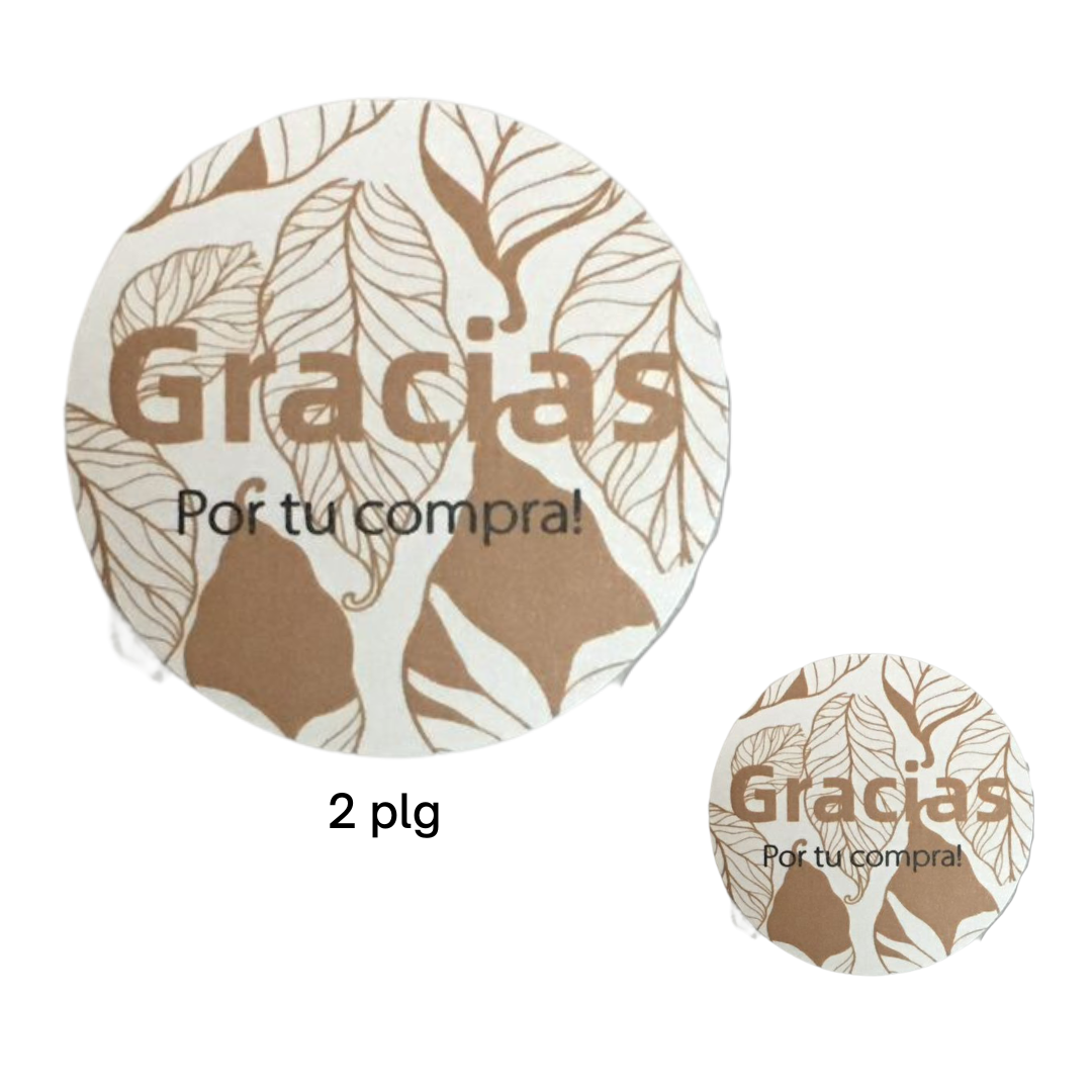 Rollo de Stickers "GRACIAS por su compra" (500 stickers)