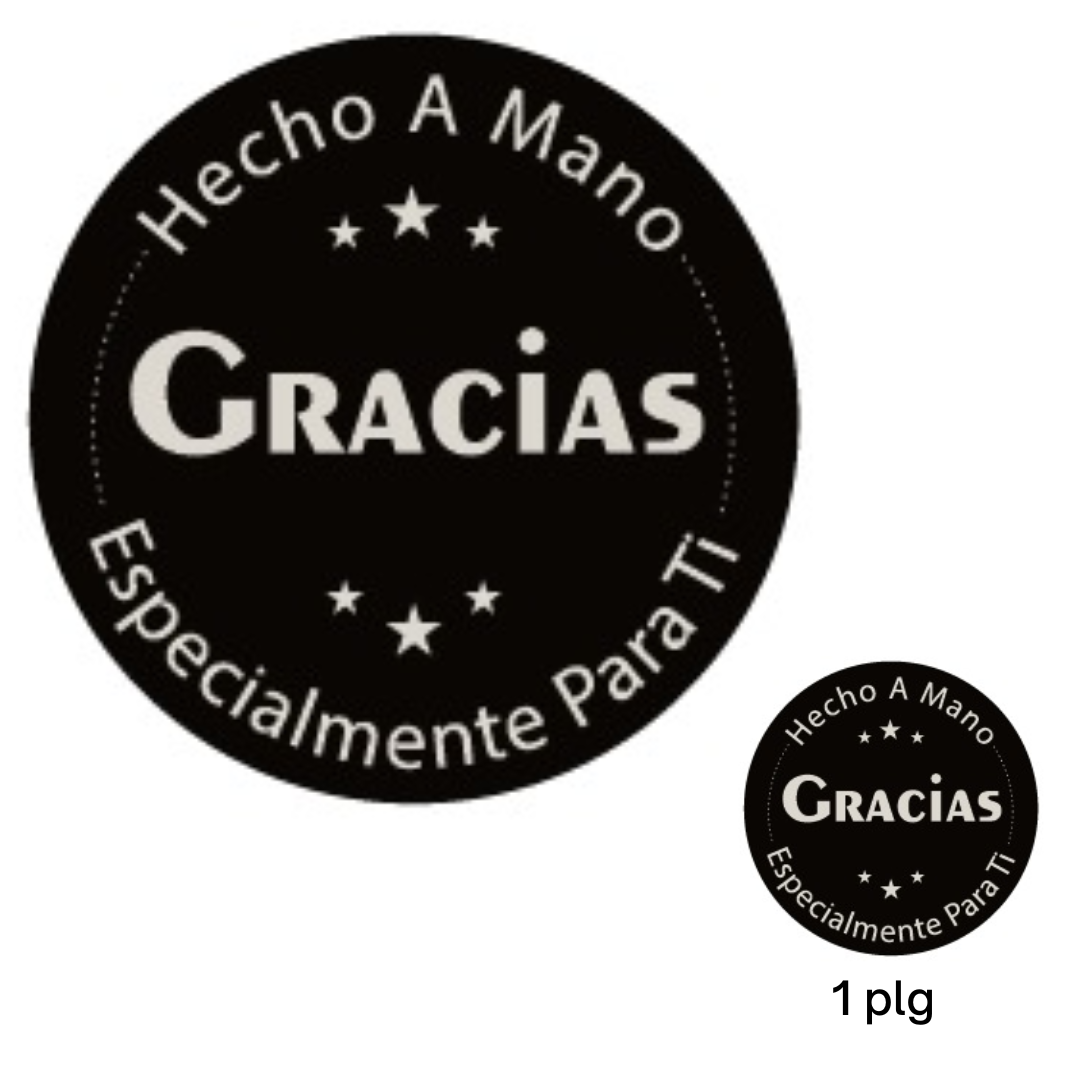 Rollo de Stickers "GRACIAS por su compra" (500 stickers)