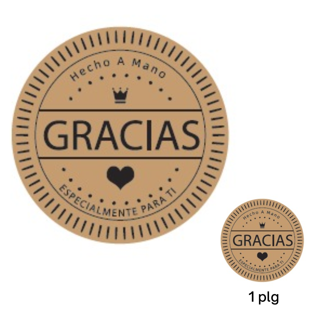 Rollo de Stickers "GRACIAS por su compra" (500 stickers)