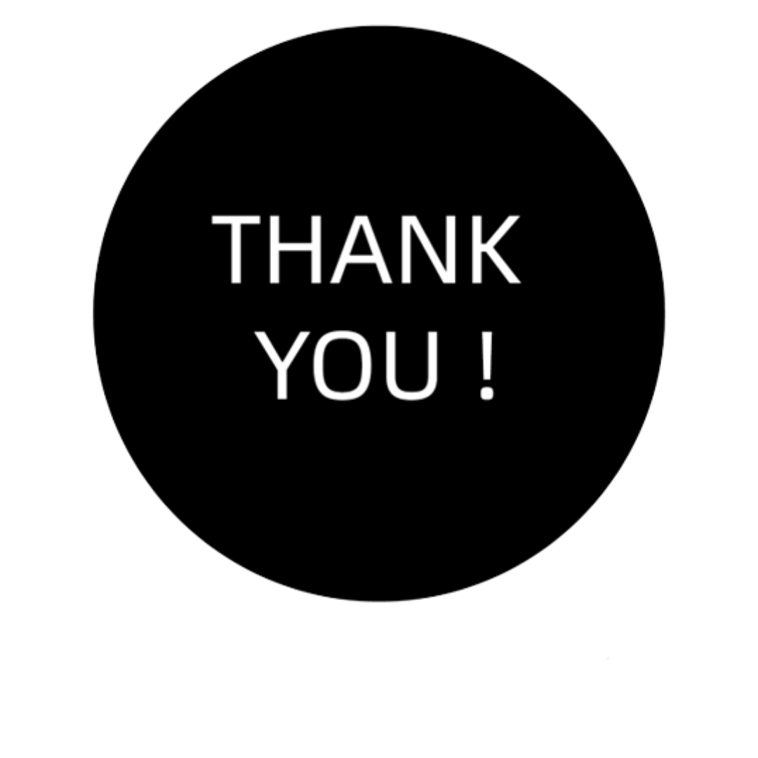 Stickers redondo "Thank You" de 3 pulgada en lamina