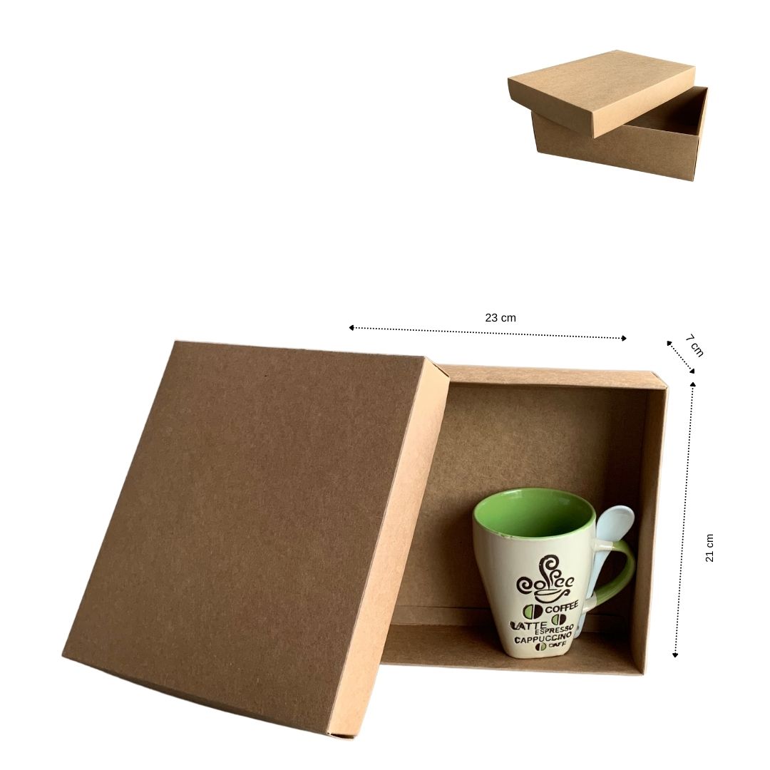 Caja armable kraft de cartoncillo kraft con tapa