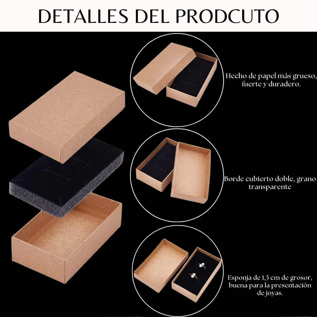 Caja rectangular sencilla de Kraft para regalo de joyerías