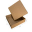 Caja cuadrado armable de micro-corrugado kraft con tapa (33 x31x9.5 cm) cod.4788