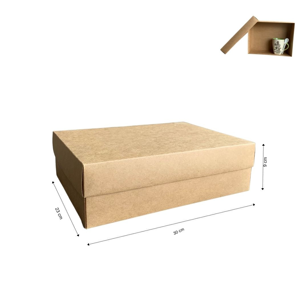 Caja armable kraft de cartoncillo kraft con tapa