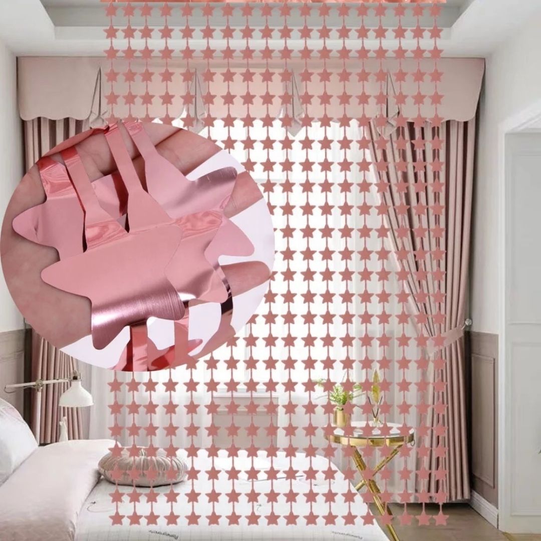 Cortinas de tira con diseño de estrella metálico para decoración