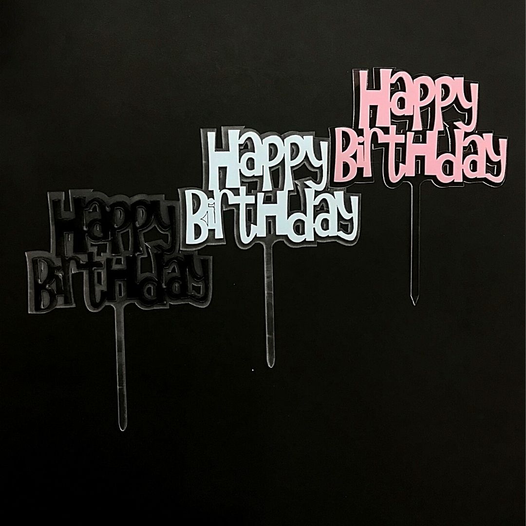 Cake Topper de Letras HB Imprenta de color con fondo transparente