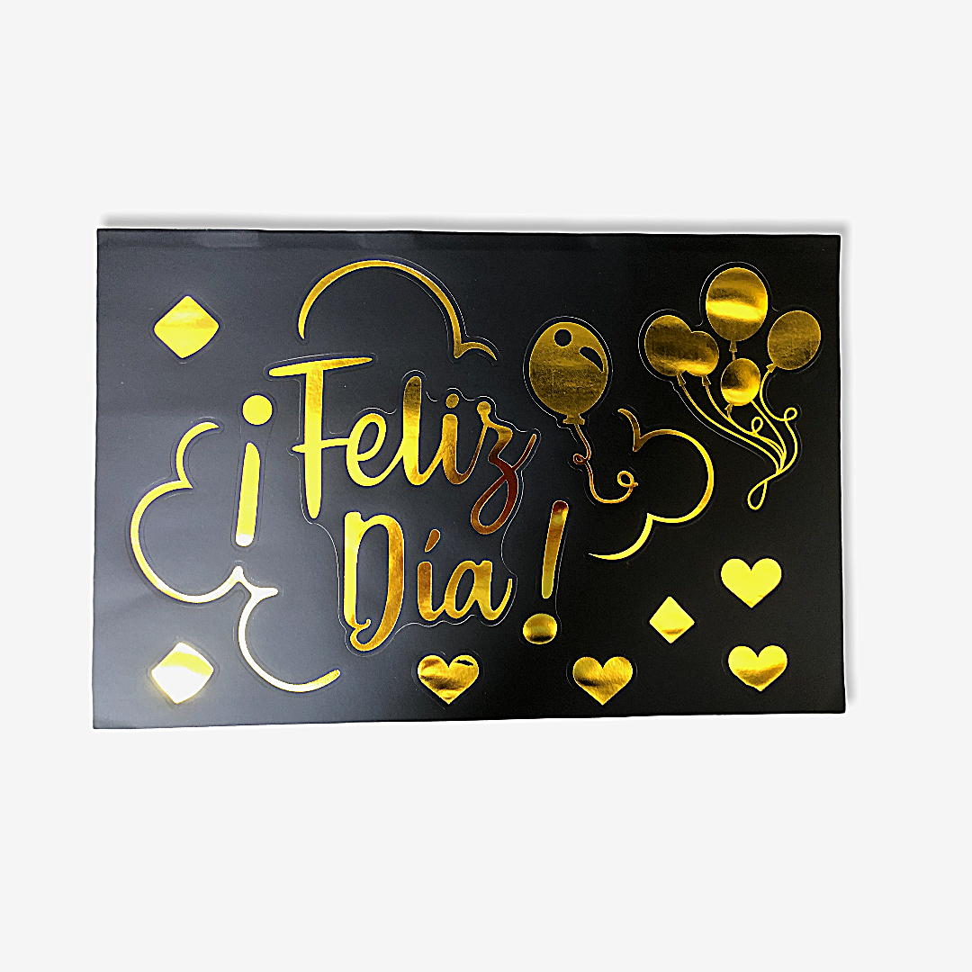 Pegatinas con palabra FELIZ DIA para ocasiones especiales