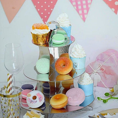 Soporte de cartón de 3 pisos para decoración de postres y cupcake.