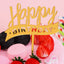 Cake Topper de letra con banderin"happy birthday"