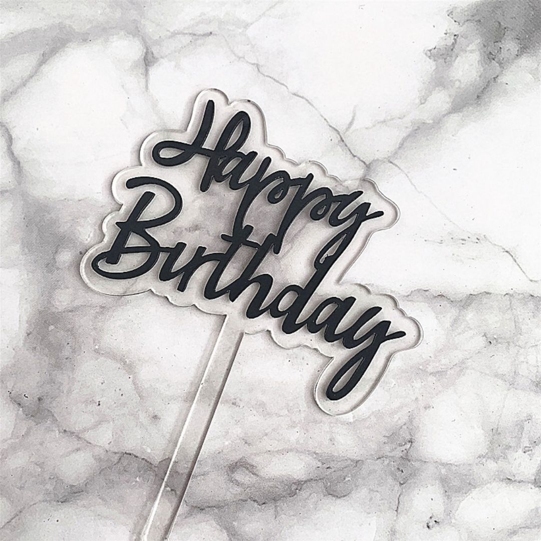 Cake Topper de Letras HB cursiva con fondo transparente