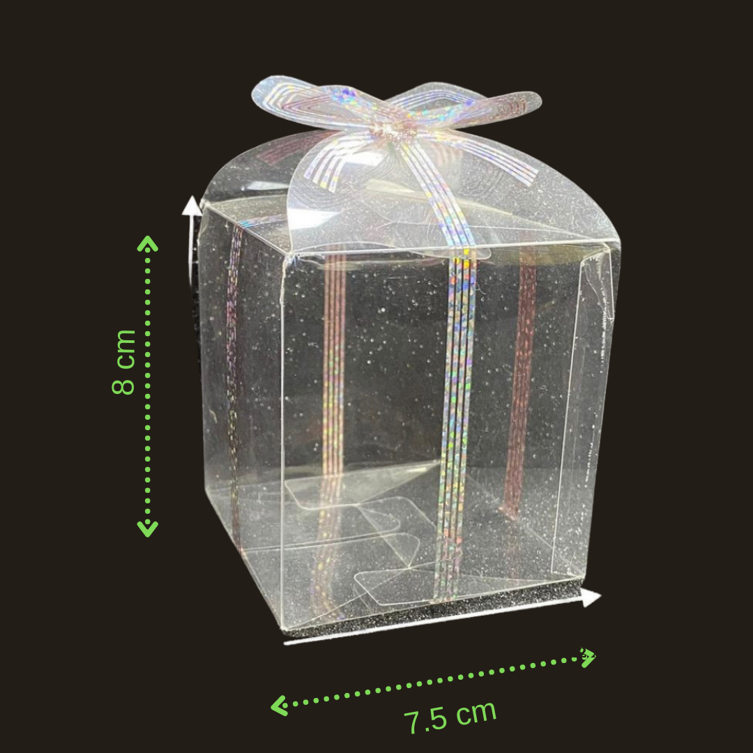 Cajas de acetato transparente con lazo
