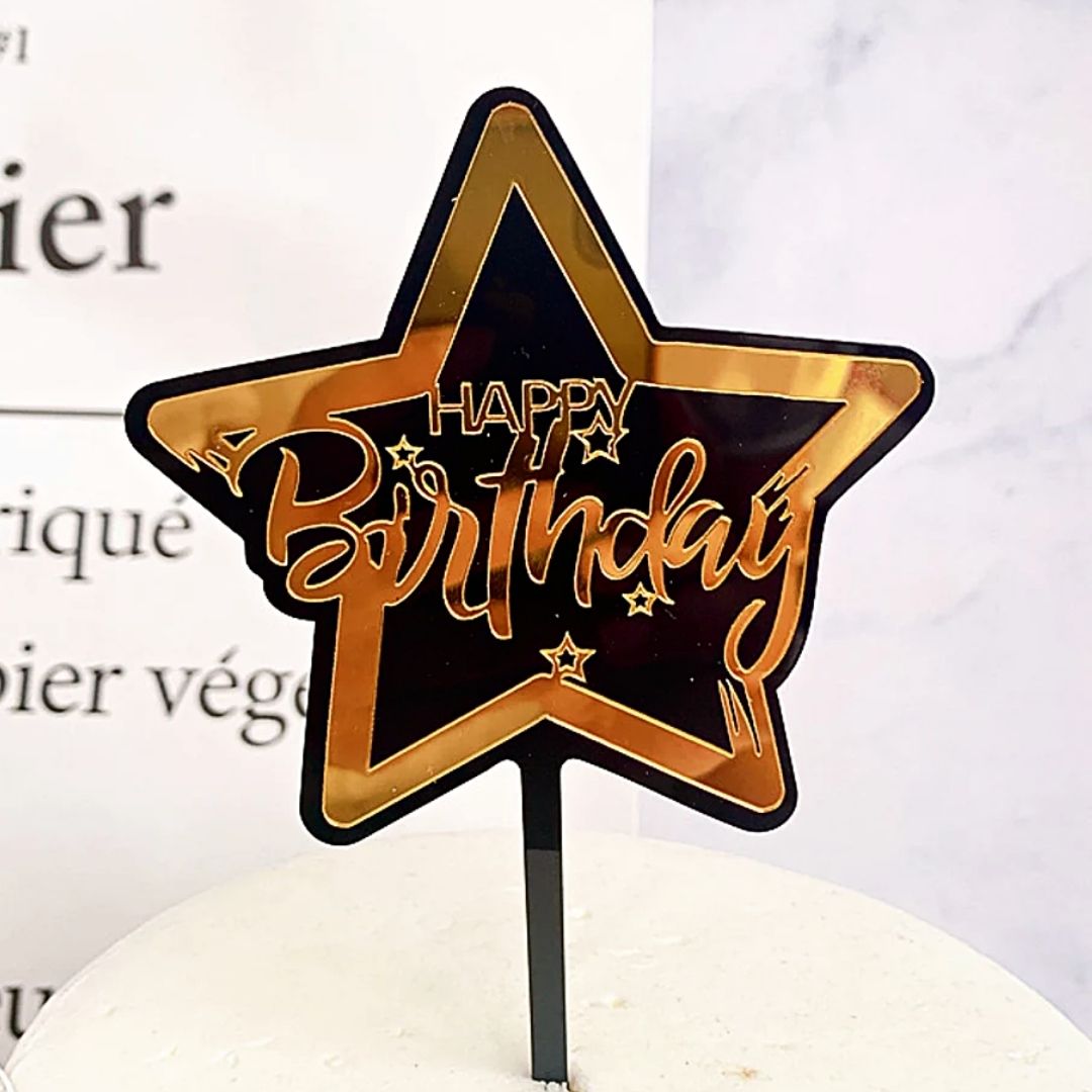 Cake Topper de HB en forma de Estrellas con fondo