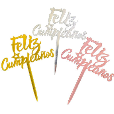 Cake Topper "Feliz Cumpleanos "