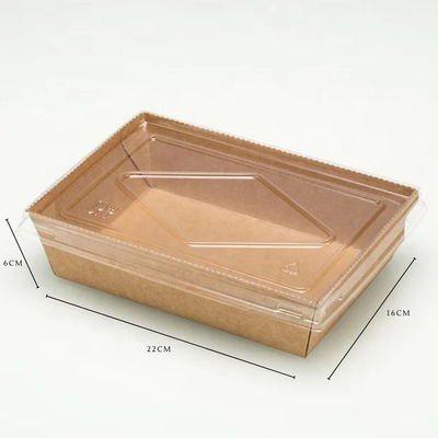 Envase Kraft con tapa PET 22x16x6cm