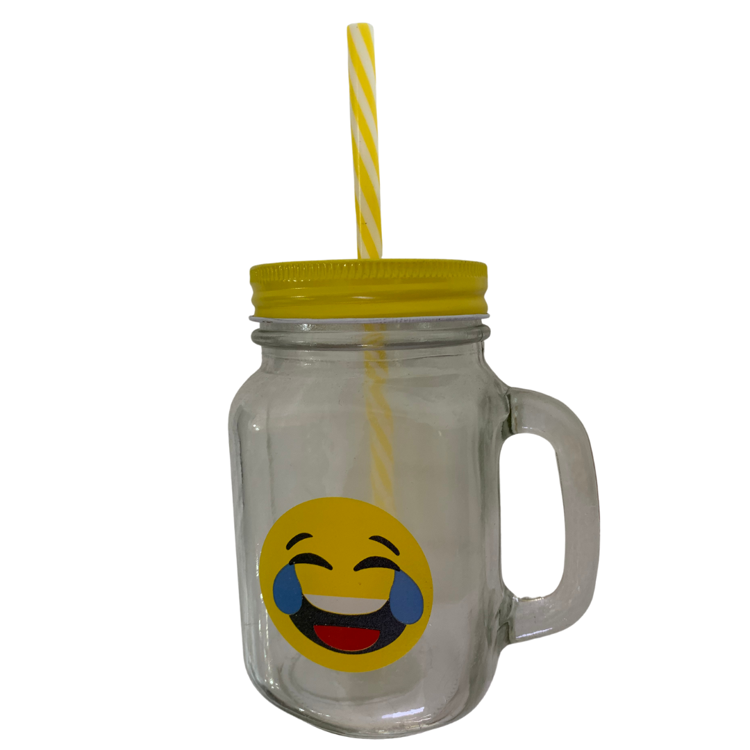 Vaso de vidrio transparente con carrizo de CARITA